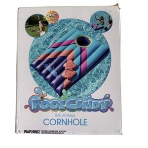 PoolCandy Inflatable Cornhole Game Unisex OS Blue Pink Retro Summer Never Used
